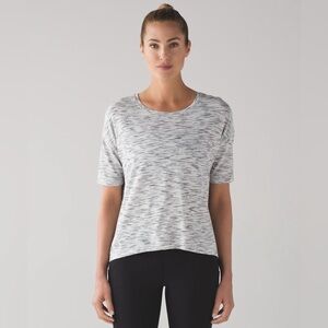 Lululemon Run It Out Tee short sleeve 6 Tiger Space Dye Black White gorpcore